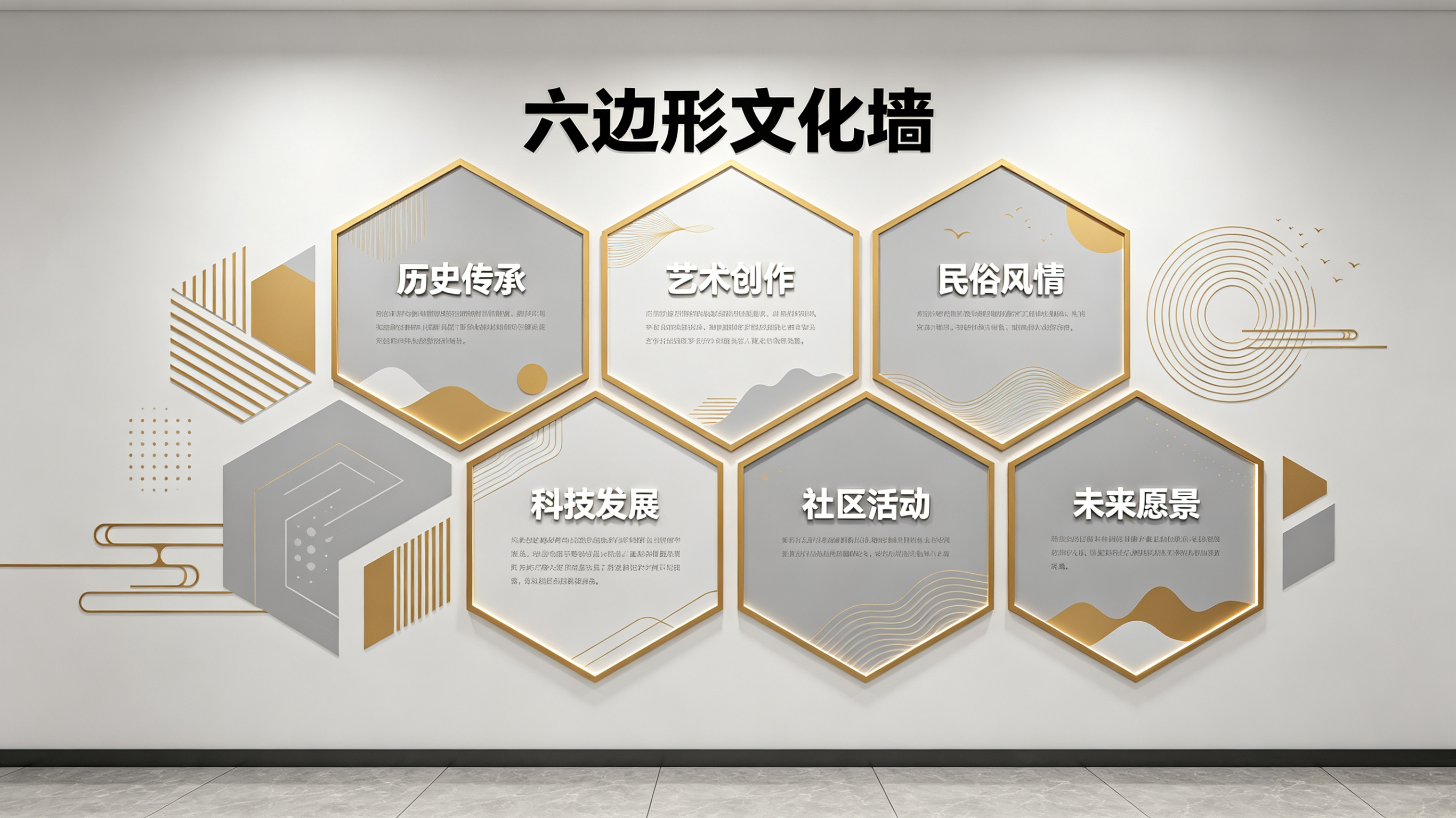  大余企业文化墙 | 六边形信息美学